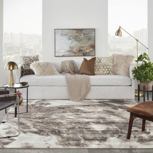 HomeRoots 8' Tan Abstract Power Loom Area Rug - Modern Design for Cozy Living Spaces with Soft Texture 8' X 10' 569613