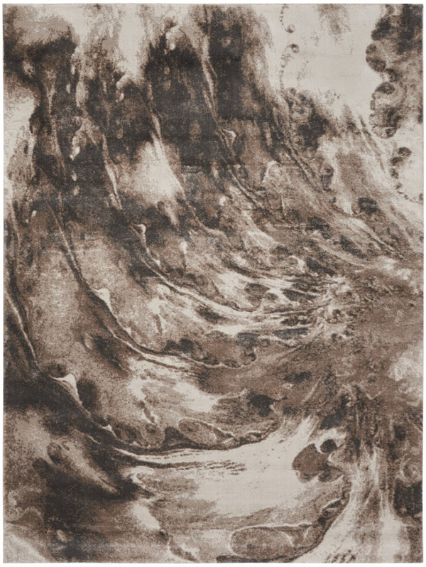 HomeRoots 8' Tan Abstract Power Loom Area Rug - Modern Design for Cozy Living Spaces with Soft Texture 8' X 10' 569613