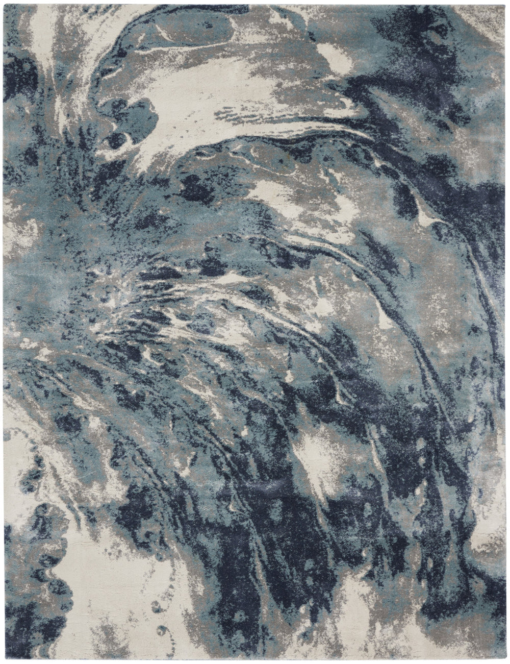 Homeroots 8' X 10' Blue Abstract Power Loom Area Rug  Polypropylene 569616