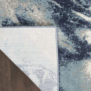HomeRoots 8' Stylish Blue Abstract Power Loom Area Rug - Durable, Low-Maintenance, Ideal for Any Room Decor 8' X 10' 569616