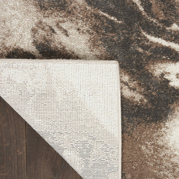 HomeRoots 8' Tan Abstract Power Loom Area Rug - Modern Design for Cozy Living Spaces with Soft Texture 5' X 7' 569617