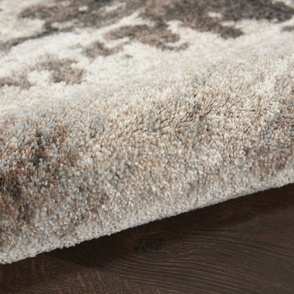 HomeRoots 5' Tan Abstract Area Rug - Modern Power Loomed Design for Soft Comfort and Effortless Style in Any Room 5' X 7' 569618