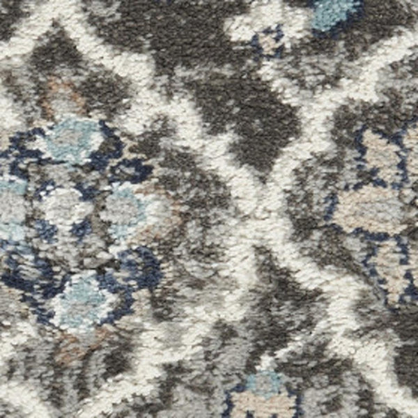 HomeRoots 5' Gray Floral Power Loom Area Rug - Elegant Design for Living Rooms, Bedrooms & Entryways, Durable 5' X 7' 569619