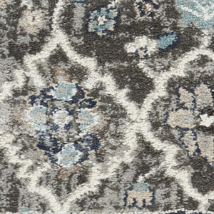 HomeRoots 5' Gray Floral Power Loom Area Rug - Elegant Design for Living Rooms, Bedrooms & Entryways, Durable 5' X 7' 569619