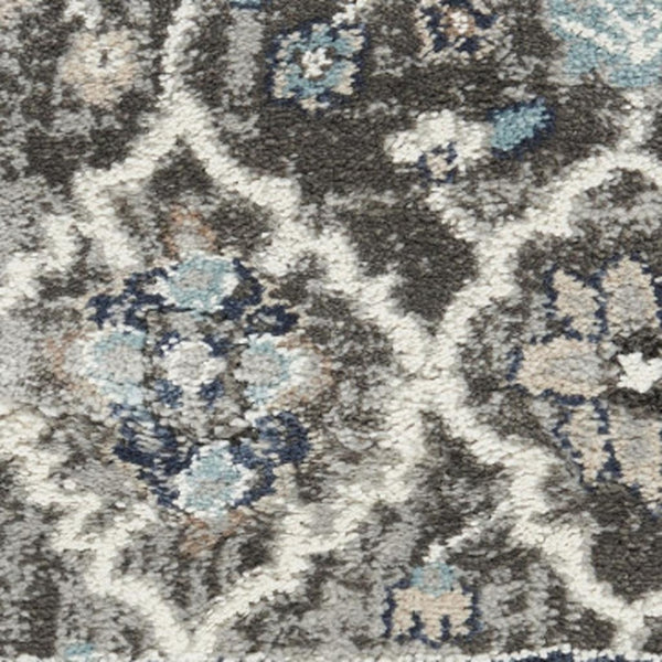 HomeRoots 5' Gray Floral Power Loom Area Rug - Elegant Design for Living Rooms, Bedrooms & Entryways, Durable 5' X 7' 569619