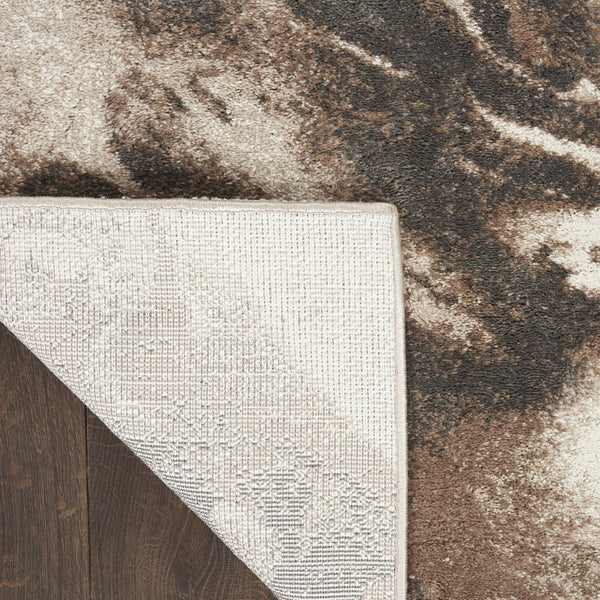 HomeRoots 8' Tan Abstract Power Loom Area Rug - Modern Design for Cozy Living Spaces with Soft Texture 4' X 6' 569620