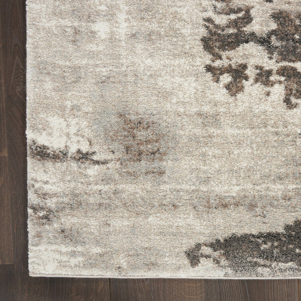 HomeRoots 5' Tan Abstract Area Rug - Modern Power Loomed Design for Soft Comfort and Effortless Style in Any Room 4' X 6' 569621