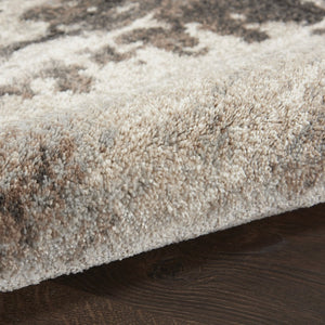 HomeRoots 5' Tan Abstract Area Rug - Modern Power Loomed Design for Soft Comfort and Effortless Style in Any Room 4' X 6' 569621