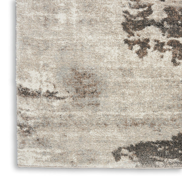 HomeRoots 5' Tan Abstract Area Rug - Modern Power Loomed Design for Soft Comfort and Effortless Style in Any Room 4' X 6' 569621