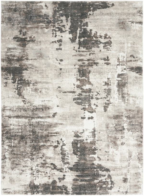 HomeRoots 5' Tan Abstract Area Rug - Modern Power Loomed Design for Soft Comfort and Effortless Style in Any Room 4' X 6' 569621