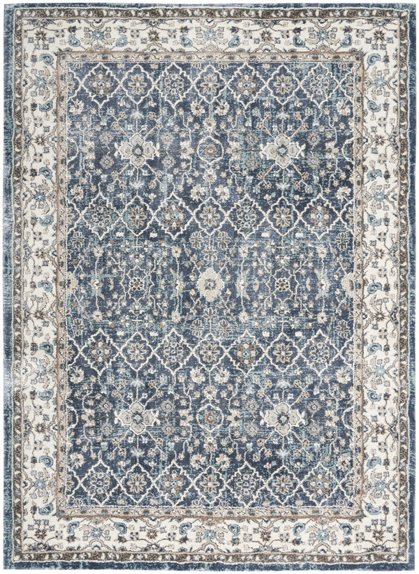 Homeroots 4' X 6' Blue Floral Power Loom Area Rug  Polypropylene 569623