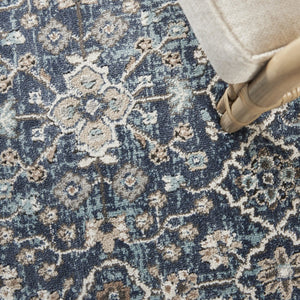 HomeRoots 4' X 6' Floral Power Loom Area Rug - Timeless Charm for Living Rooms, Bedrooms & Entryways Blue 569623
