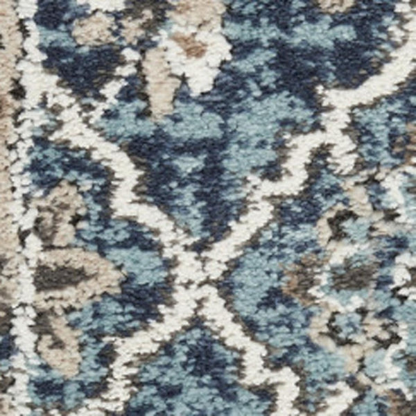 HomeRoots 4' X 6' Floral Power Loom Area Rug - Timeless Charm for Living Rooms, Bedrooms & Entryways Blue 569623