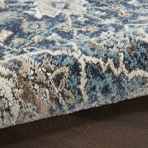 Homeroots 4' X 6' Blue Floral Power Loom Area Rug  Polypropylene 569623