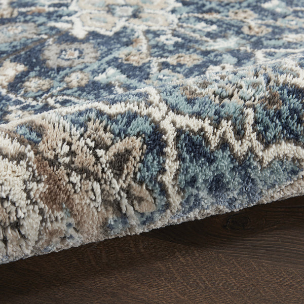 Homeroots 4' X 6' Blue Floral Power Loom Area Rug  Polypropylene 569623