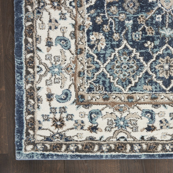 Homeroots 4' X 6' Blue Floral Power Loom Area Rug  Polypropylene 569623