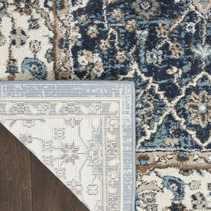 HomeRoots 4' X 6' Floral Power Loom Area Rug - Timeless Charm for Living Rooms, Bedrooms & Entryways Blue 569623