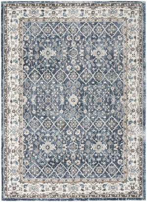Homeroots 4' X 6' Blue Floral Power Loom Area Rug  Polypropylene 569623