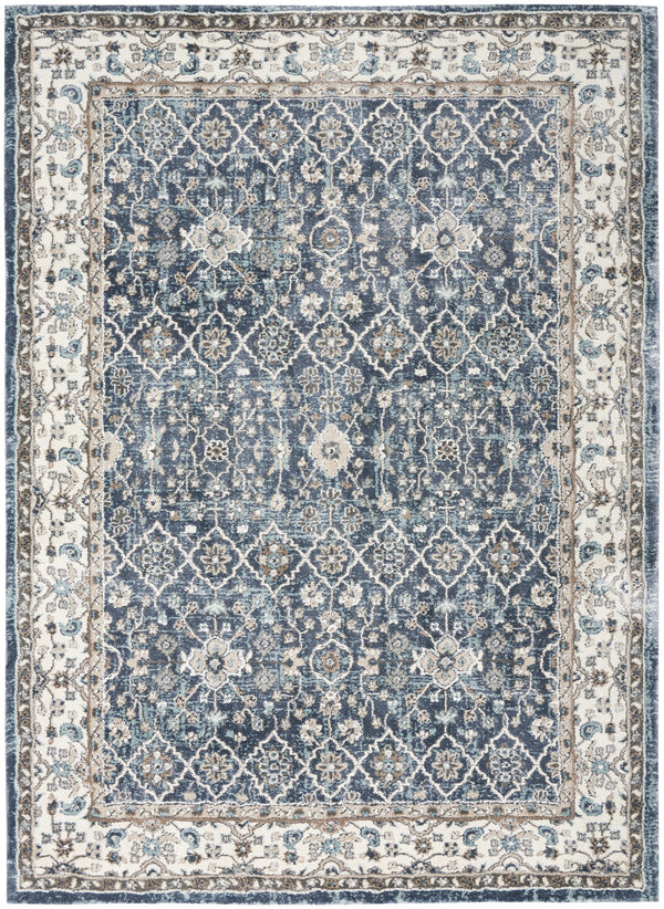 Homeroots 4' X 6' Blue Floral Power Loom Area Rug  Polypropylene 569623