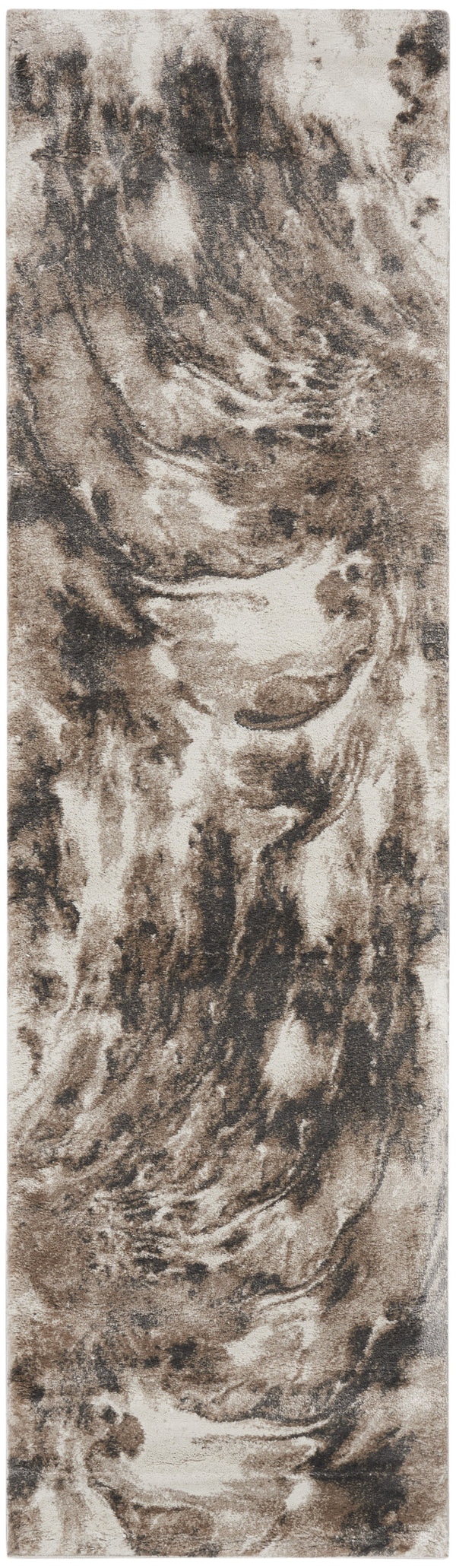 Homeroots 8' Tan Abstract Power Loom Runner Rug  Polypropylene 569624