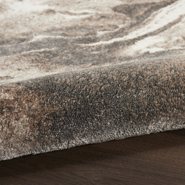 HomeRoots 8' Tan Abstract Power Loom Area Rug - Modern Design for Cozy Living Spaces with Soft Texture 8' Runner 569624