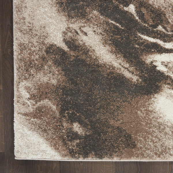 Homeroots 8' Tan Abstract Power Loom Runner Rug  Polypropylene 569624