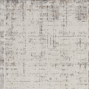 Homeroots 16' Ivory And Gray Abstract Runner Rug  Polypropylene 569628
