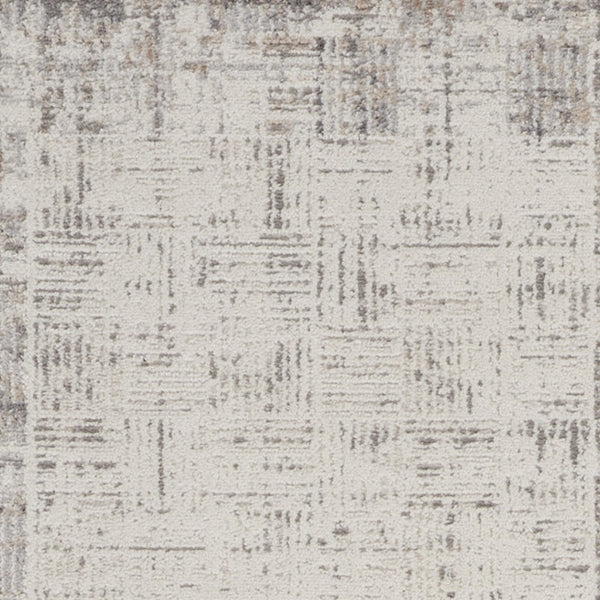 Homeroots 16' Ivory And Gray Abstract Runner Rug  Polypropylene 569628