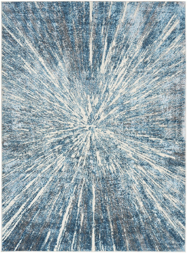 Homeroots 4' X 6' Blue Abstract Area Rug - Stylish Rectangle Design To Enhance Your Home's Warmth And Charm 4' X 6' Polyester 569629