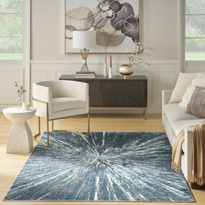 Homeroots 4' X 6' Blue Abstract Area Rug - Stylish Rectangle Design To Enhance Your Home's Warmth And Charm 4' X 6' Polyester 569629