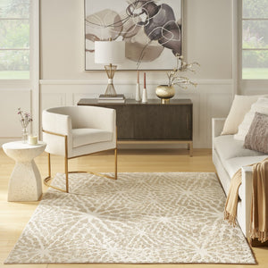 Homeroots 4' X 6' Ivory Abstract Area Rug - Stylish Neutral Design To Elevate Any Space With Sophistication 4' X 6' Polyester 569632