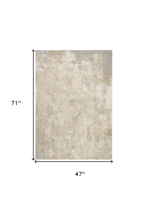 Homeroots 4' X 6' Gray Abstract Area Rug - Stylish Modern Design For Living Rooms, Bedrooms & Office Spaces 4' X 6' Polyester 569633