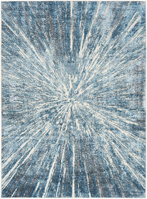 Homeroots 5' X 7' Blue Abstract Area Rug  Polyester 569634
