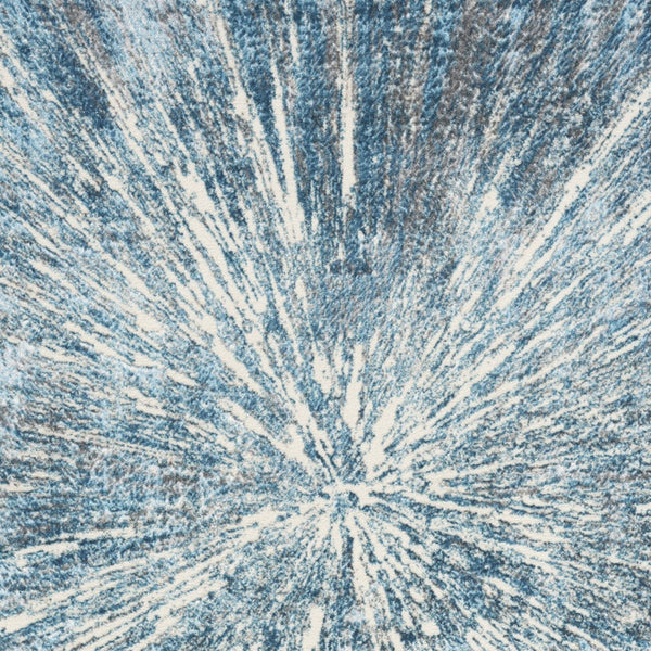 Homeroots 5' X 7' Blue Abstract Area Rug  Polyester 569634