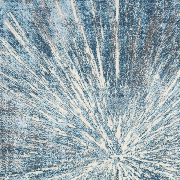 Homeroots 5' X 7' Blue Abstract Area Rug  Polyester 569634