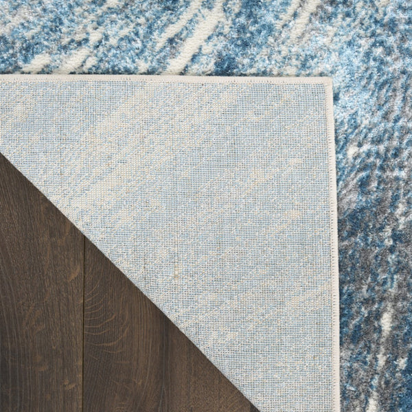HomeRoots 5' Blue Abstract Area Rug - Contemporary Design, Durable Machine-Made, Perfect for Any Room Decor 5' X 7' 569634
