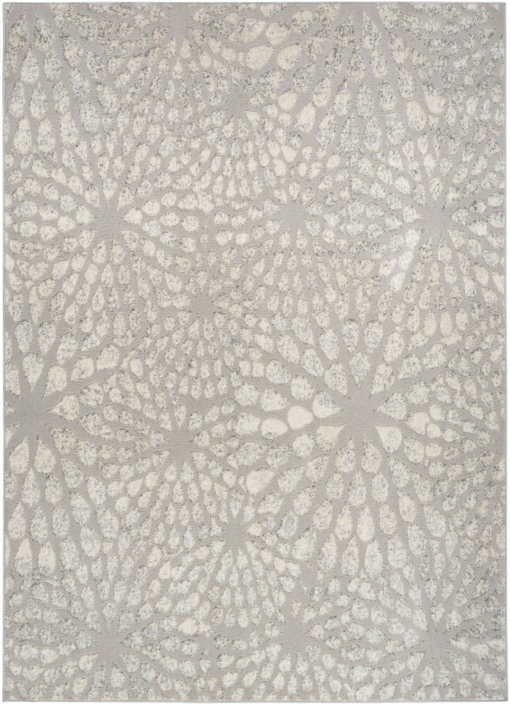 HomeRoots 5' Gray Abstract Area Rug - Modern Design for Cozy Living Spaces, Low-Pile, Durable & Easy Care 5' X 7' 569635