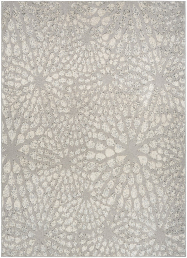 HomeRoots 5' Gray Abstract Area Rug - Modern Design for Cozy Living Spaces, Low-Pile, Durable & Easy Care 5' X 7' 569635