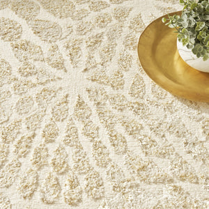HomeRoots 5' Ivory Abstract Area Rug - Modern Elegance for Living Rooms, Bedrooms & High-Traffic Areas 5' X 7' 569637