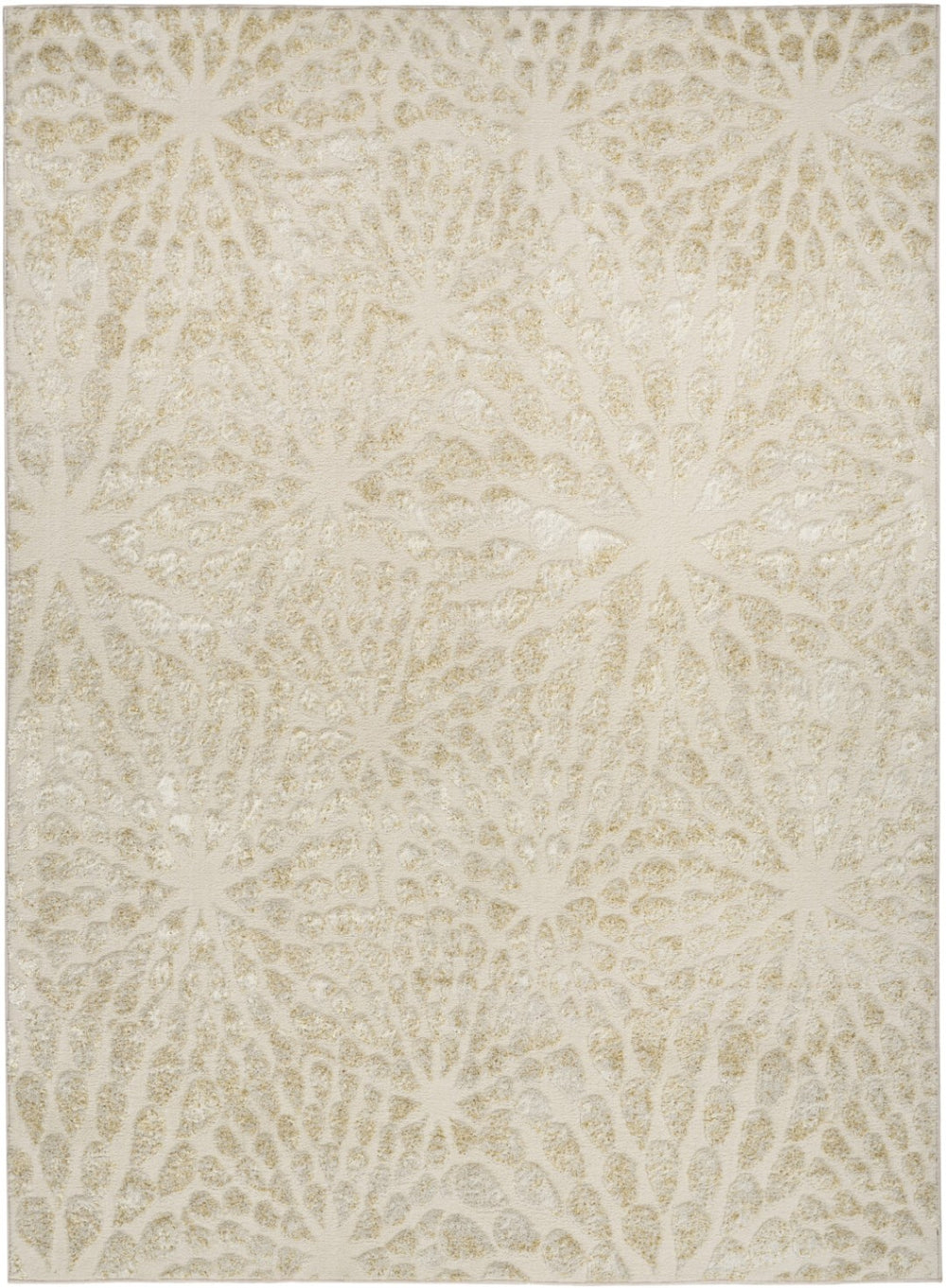 HomeRoots 5' Ivory Abstract Area Rug - Modern Elegance for Living Rooms, Bedrooms & High-Traffic Areas 5' X 7' 569637