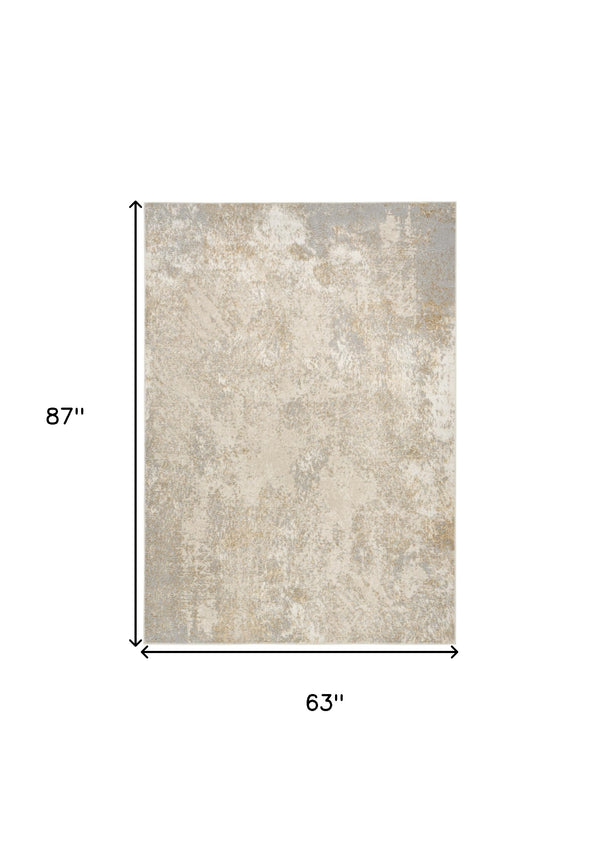 Homeroots 5' X 7' Gray Abstract Area Rug  Polyester 569638
