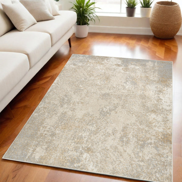 Homeroots 5' X 7' Gray Abstract Area Rug  Polyester 569638