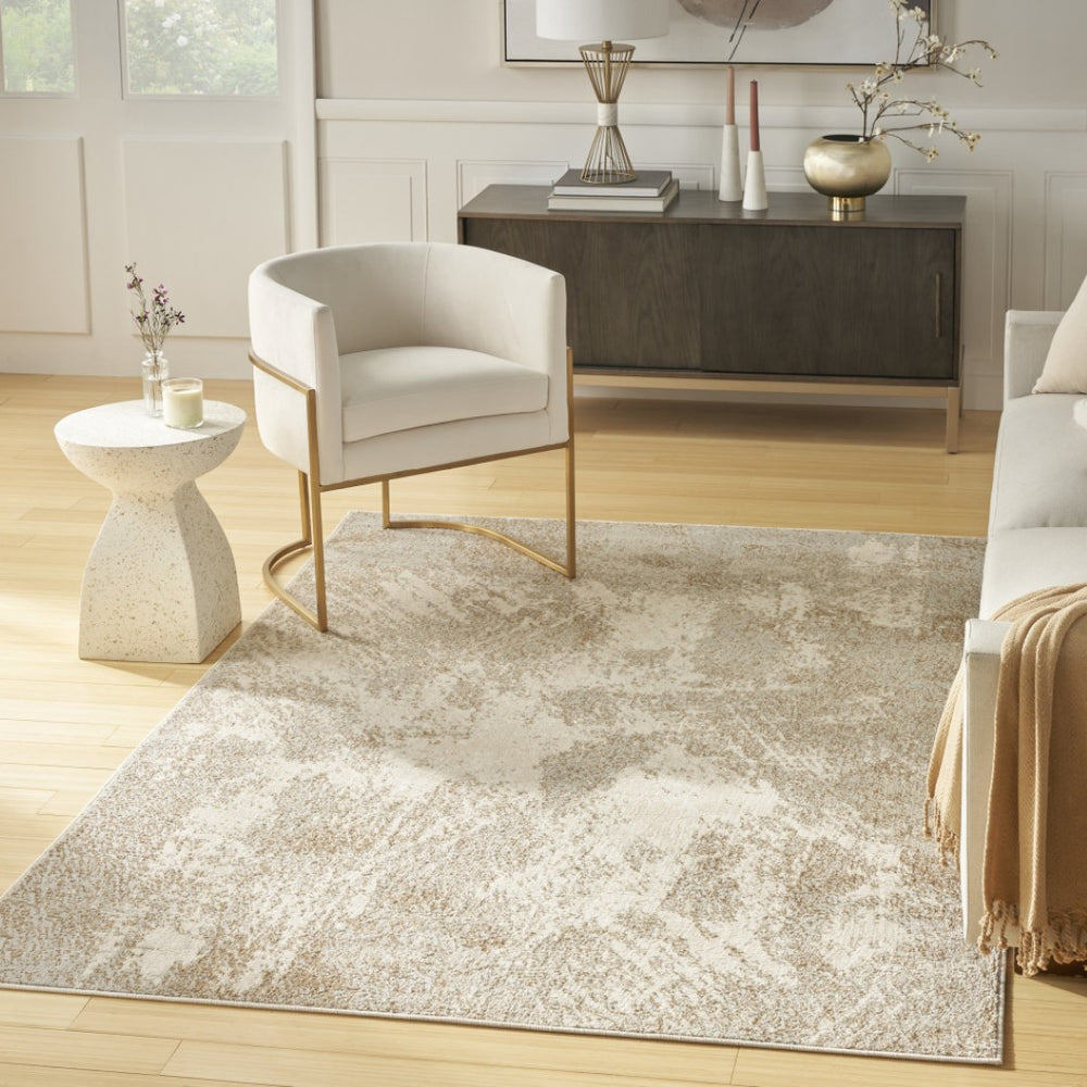 HomeRoots 5' Gray Abstract Area Rug - Modern Design for Versatile Spaces, Durable Low-Pile, Easy-Care Style 5' X 7' 569638