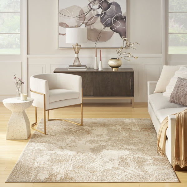 HomeRoots 5' Gray Abstract Area Rug - Modern Design for Versatile Spaces, Durable Low-Pile, Easy-Care Style 5' X 7' 569638