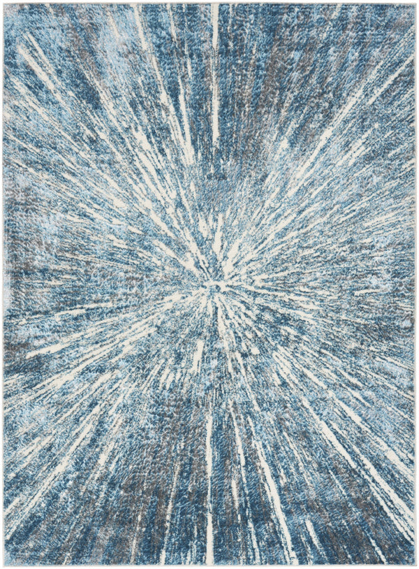 Homeroots 8' X 10' Blue Abstract Area Rug  Polyester 569639