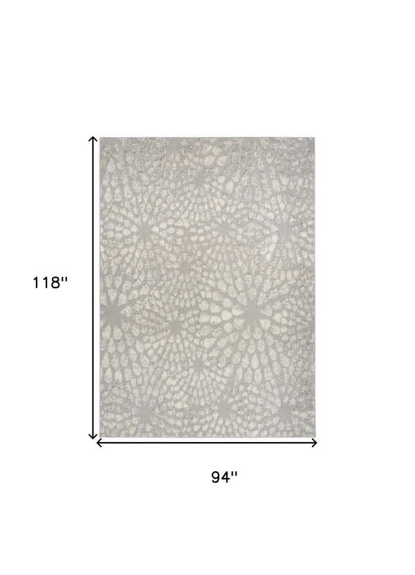 Homeroots 8' X 10' Gray Abstract Area Rug  Polyester 569640