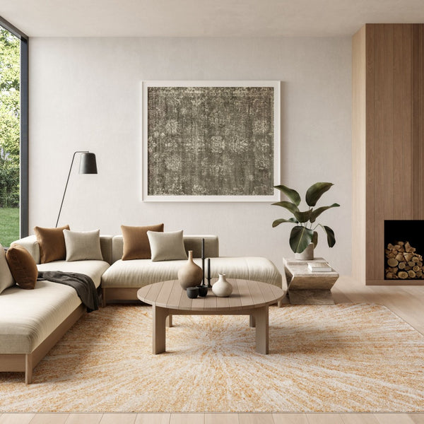 HomeRoots 8' Ivory Abstract Area Rug - Modern Soft Texture for Living Rooms, Bedrooms & Dining Areas - Easy Care 8' X 10' 569641