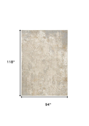 Homeroots 8' X 10' Gray Abstract Area Rug  Polyester 569643