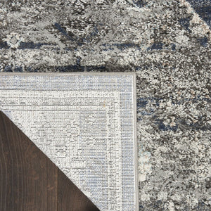 HomeRoots 8' Teal Ivory and Gray Floral Medallion Rug - Elegant Design for Hallways, Kitchens, and More! 8' Runner 569644