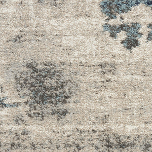 HomeRoots 8' Blue Abstract Power Loom Runner Rug - Stylish, Durable Design for High-Traffic Hallways & Entryways 8' Runner 569646